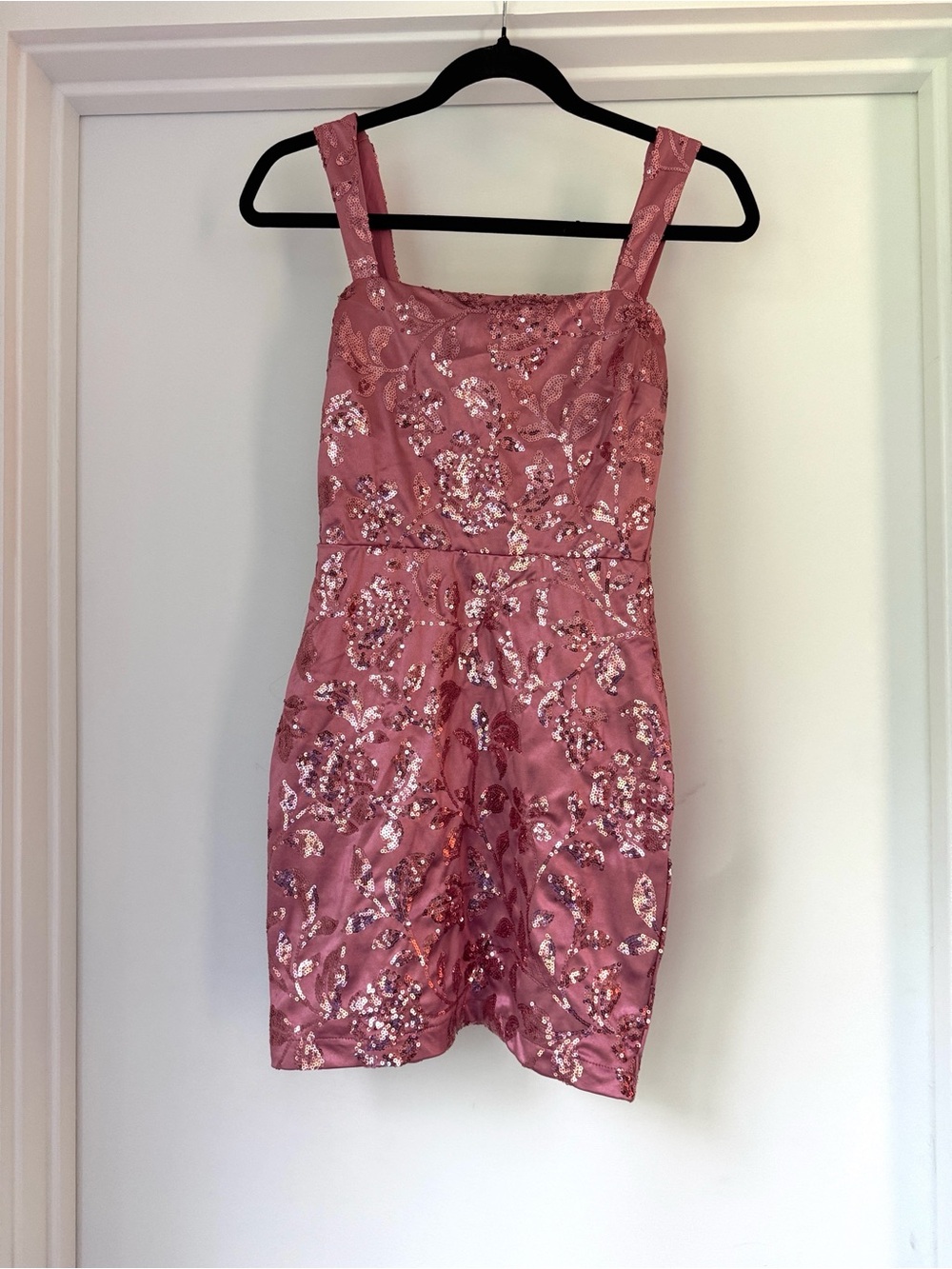 Windsor Pink Sequin Floral Mini Dress